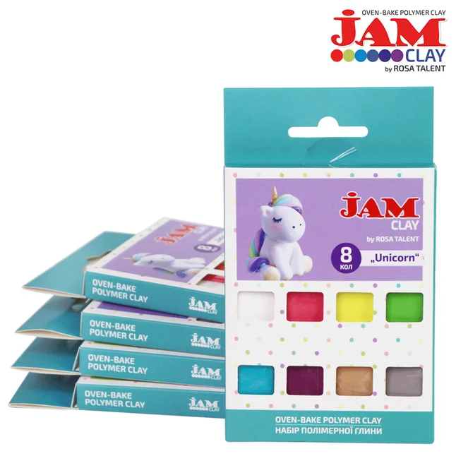 Набір пластики Unicorn 8×20г Jam Clay ROSA Talent — Photo 1