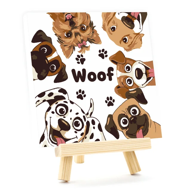 Набір картина за номерами Lucky Dogs, 15x15 см, з мольбертом ROSA START — Photo 2