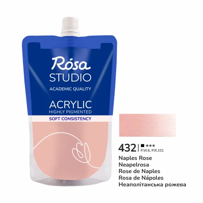 Фарба акрилова Неаполітанська рожева (432) 200 мл ROSA Studio