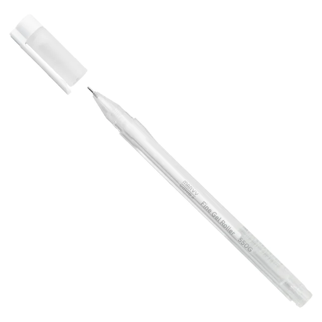 Ручка для паперу Біла гелева Extra Fine 0,7мм 550G Marvy — Photo 2