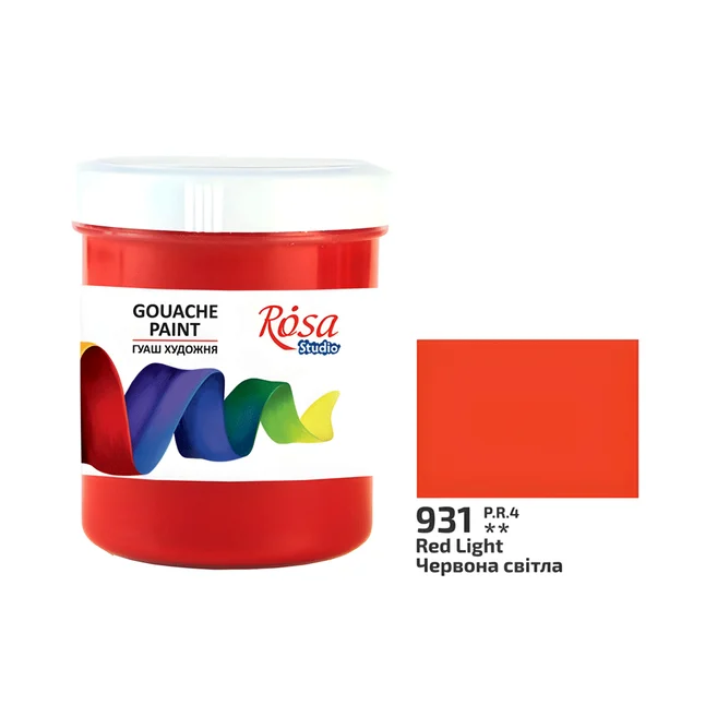 Фарба гуашева Червона світла (931) 100мл ROSA Studio