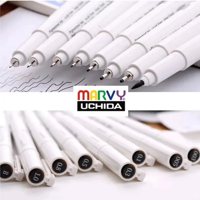 Набір Drawing Pen, чорний 8 шт Marvy — Photo 3