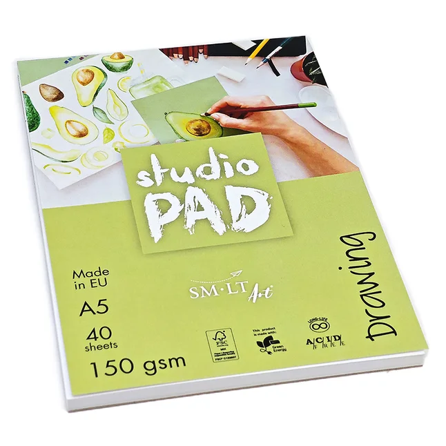Склейка для ескізів та рисунку Studio, А5, 150г/м2, 40л, SM-LT Art — Photo 2