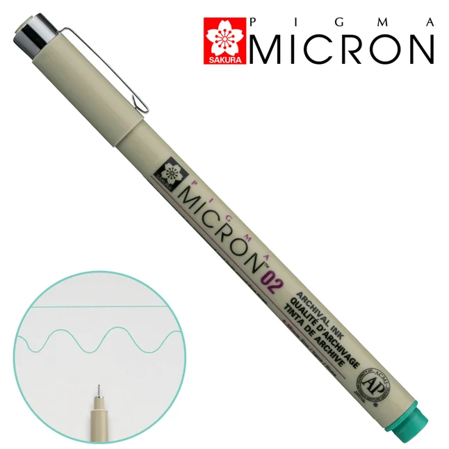 Лінер PIGMA MICRON (0.2), 0,3мм, Зелений, Sakura