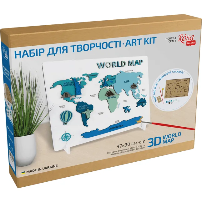 Набір World Map 3D МДФ 30 5х37 5см ROSA Talent — Photo 1