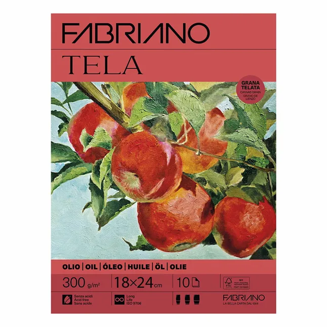 Склейка для олії Tela 18х24см 300 г/м2 10 листів Fabriano