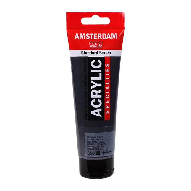 Фарба акрилова AMSTERDAM (850) Чорний металік 120 мл Royal Talens