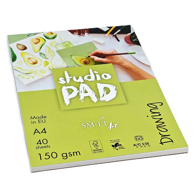 Склейка для ескізів та рисунку Studio, А4, 150г/м2, 40л, SM-LT Art — Photo 2
