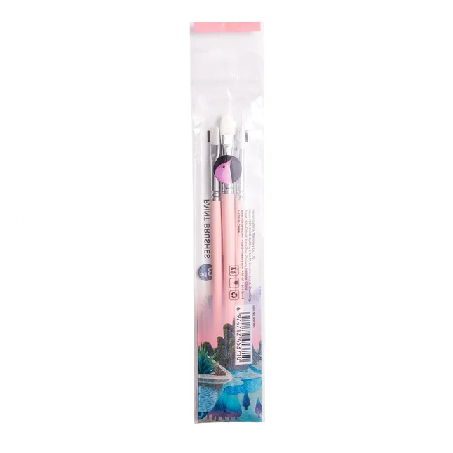 Набір пензлів HIMI 3 шт. круглий, плоский, овальний, Pink Edition — Photo 2