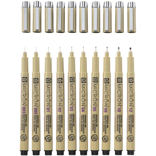 Набір лінерів PIGMA Micron 10шт Чорний Sakura — Photo 2