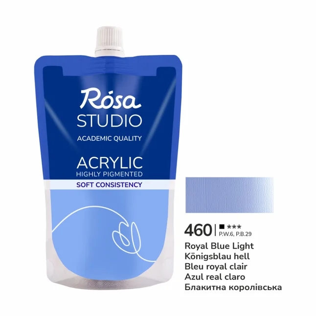 Фарба акрилова Блакитна королівська (460) 200 мл ROSA Studio