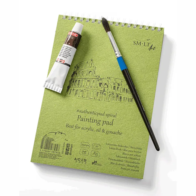 Альбом для акрилу та олії на спіралі AUTHENTIC (DRAWING) 290г/м2 20л білий папір SM-LT Art — Photo 2