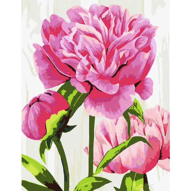 Картина за номерами „Яскраві півонії“ 35×45см ROSA START
