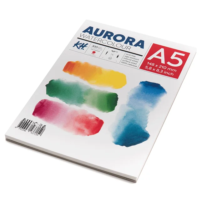 Альбом для акварелі Watercolour 300г/м2 12 л HP дрібне зерно Aurora — Photo 1