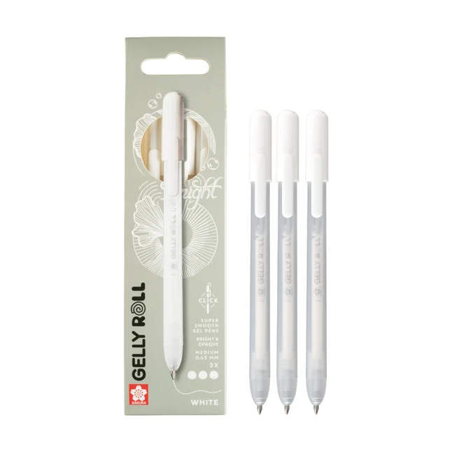 Набір гелевих ручок CLASSIC MEDIUM (0.8) Біла 3шт. автоматична Sakura