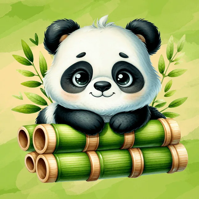 Полотно на ХДФ з контуром Cute Panda 20×20 бавовна акрил Arteo