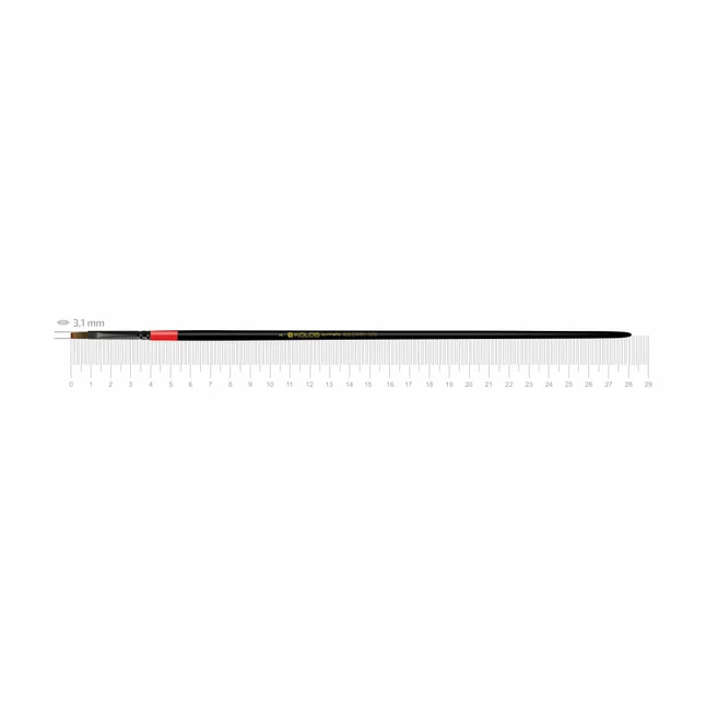 Пензель синтетика плоска Red stripe 1018 довга ручка KOLOS — Photo 1
