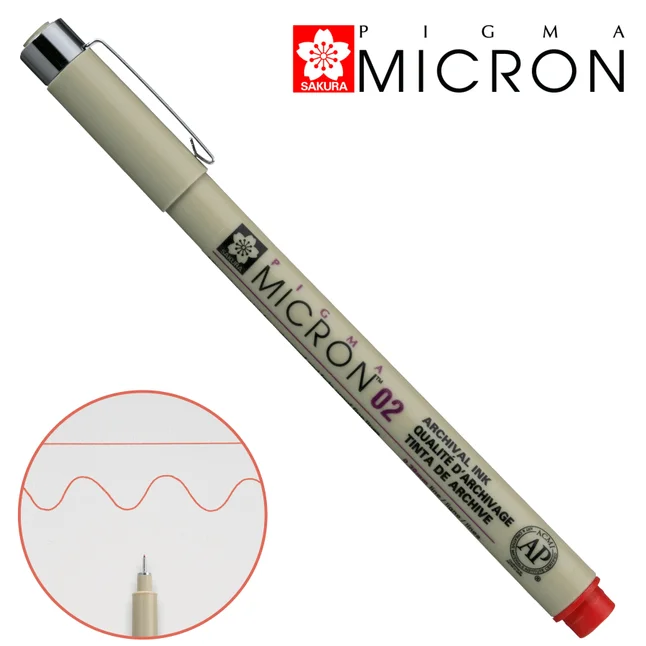 Лінер PIGMA MICRON (0.2), 0,3мм, Червоний, Sakura