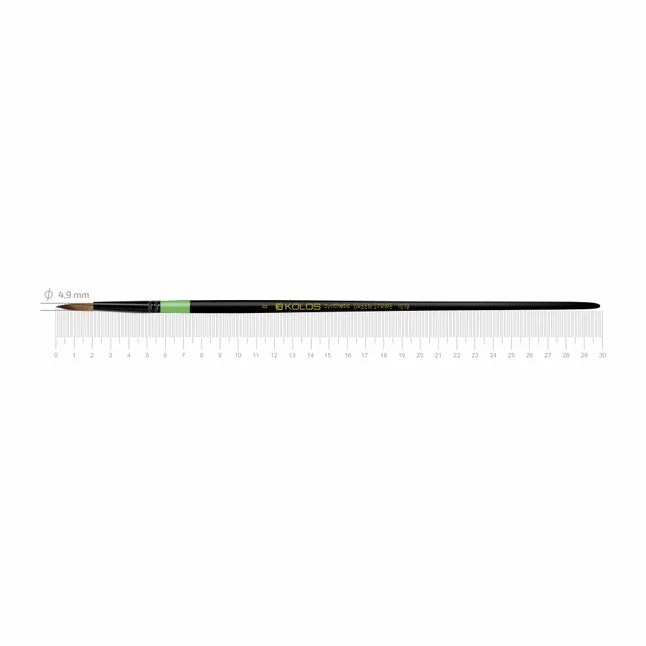 Пензель синтетика кругла Green stripe 1019 № 8 довга ручка KOLOS