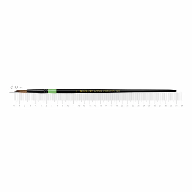 Пензель синтетика кругла Green stripe 1019 №10 довга ручка KOLOS
