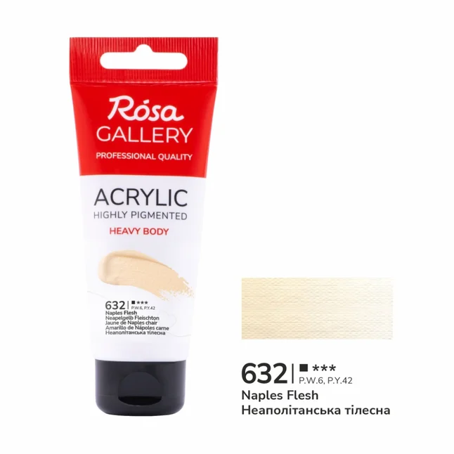 Фарба акрилова Неаполітанська тілесна (632) 60мл ROSA Gallery
