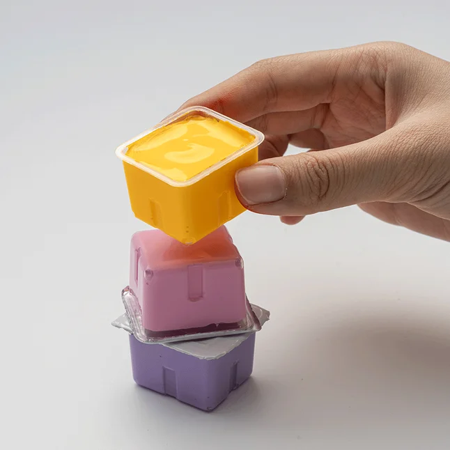 Набір гуашевих фарб Jelly Cup 24×30мл зелений пластиковий пенал HIMI — Photo 4