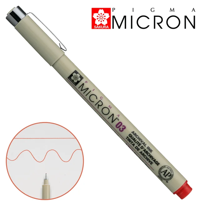 Лінер PIGMA MICRON (0.3), 0,35мм, Червоний, Sakura