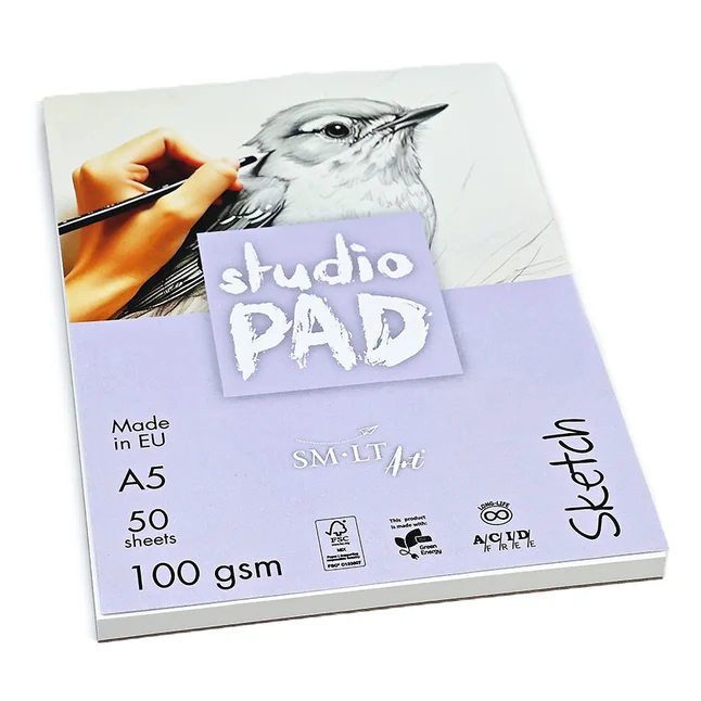 Склейка для ескізів Studio, А5, 120г/м2, 50л, SM-LT Art — Photo 2