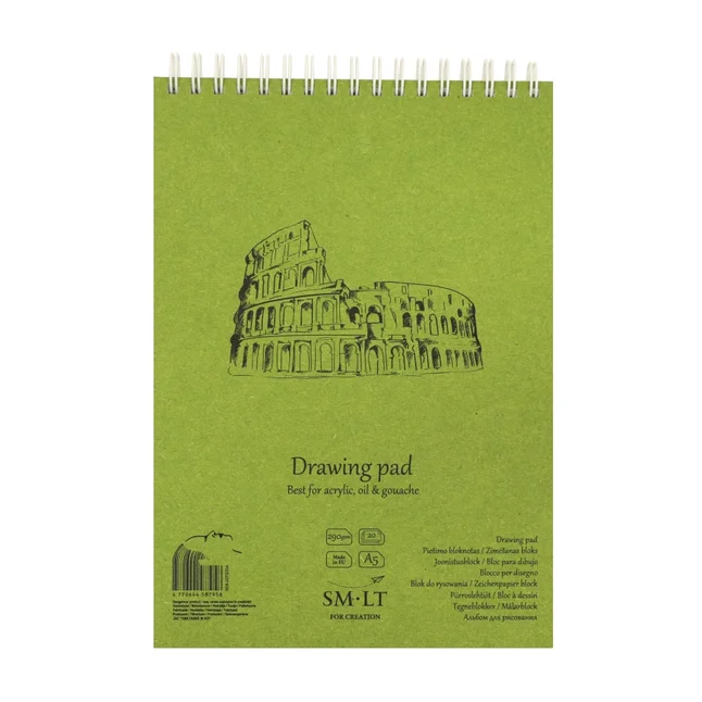 Альбом для акрилу та олії на спіралі AUTHENTIC (DRAWING) 290г/м2 20л білий папір SM-LT Art