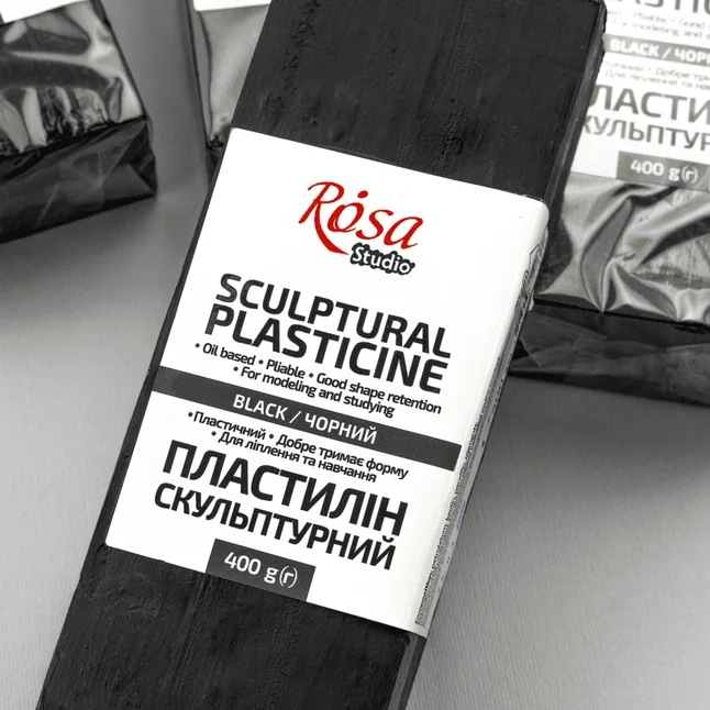 Пластилін Скульптурний чорний, 400г ROSA Studio — Photo 1