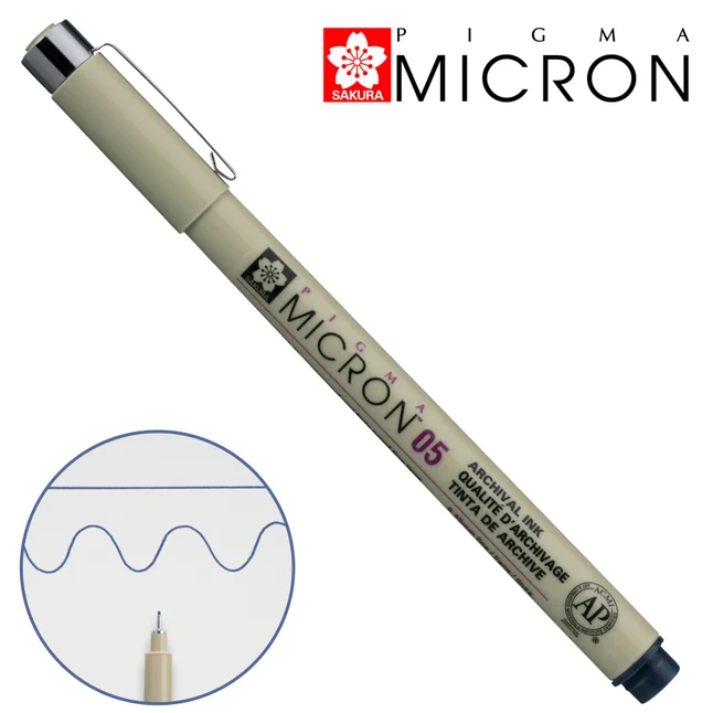 Лінер PIGMA MICRON (0.5), 0,45мм, Синьо-чорний, Sakura