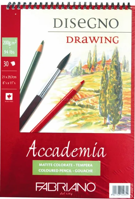 Альбом на спіралі Accademia 200г/м2 30л дрібне зерно Fabriano