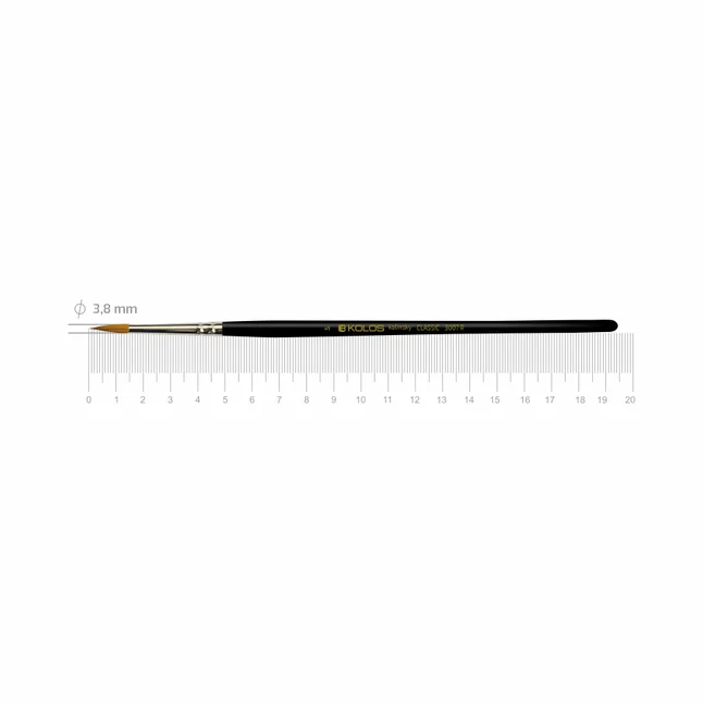 Пензель колонок круглий Classic 3007R №5 коротка ручка KOLOS