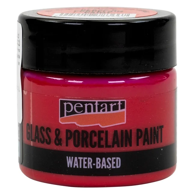 Фарба акрилова Glass&amp;porcelaine, на водній основі, Червона, 30 мл, Pentart