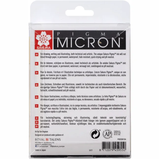 Набір лінерів PIGMA Micron 10шт Чорний Sakura — Photo 1
