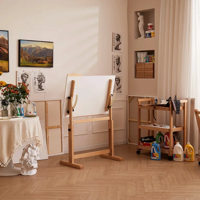 Дерев'яний художній стіл 90×60×84см, з регульованою висотою (6063) MEEDEN — Photo 13