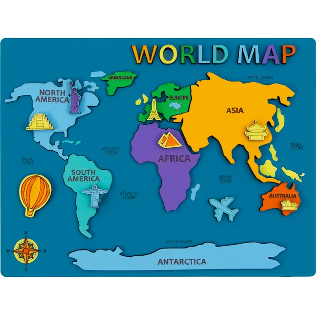 Набір World Map 3D МДФ 24 5х18 5см ROSA Talent