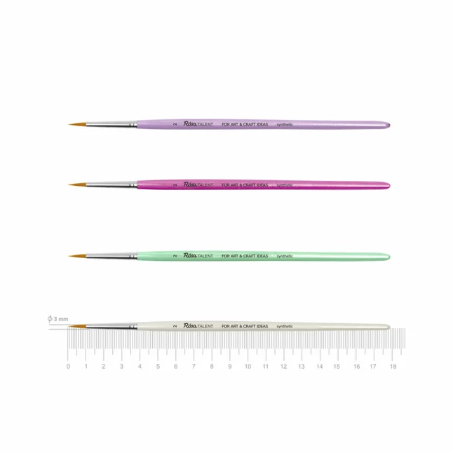 Пензель синтетика кругла ДЛЯ ДЕКОРУ HOBBY &amp; CRAFT 2 коротка ручка ROSA TALENT