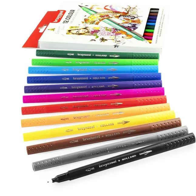 Набір лінерів-пензлів BRUSHPEN двосторонніх 12кол Bruynzeel — Photo 2