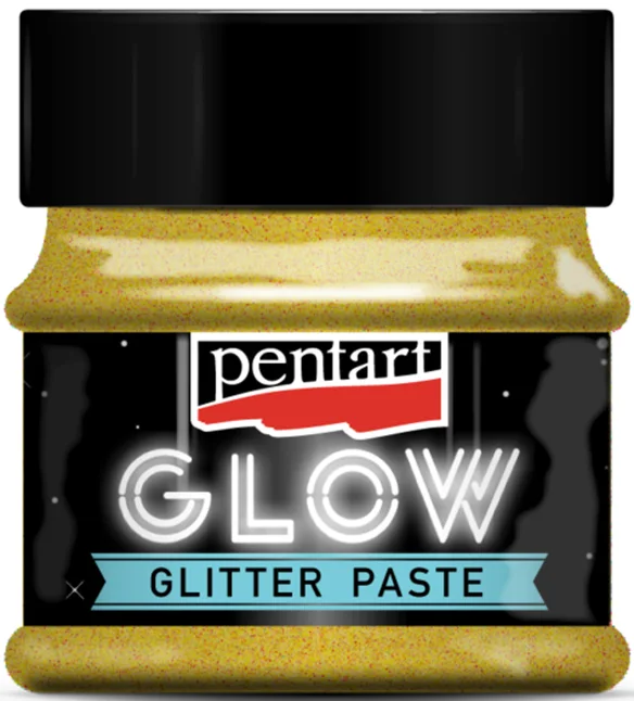Паста з глітерами «Glow in the dark» Золотий/Зелений 50 мл Pentart — Photo 1