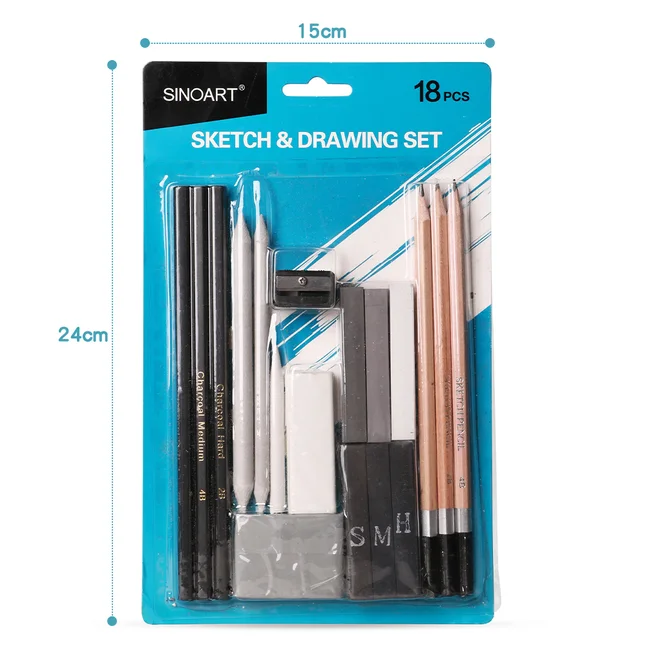 Набір для рисунку Sinoart Sketch &amp; Drawing 18 предметів, у блістері — Photo 1
