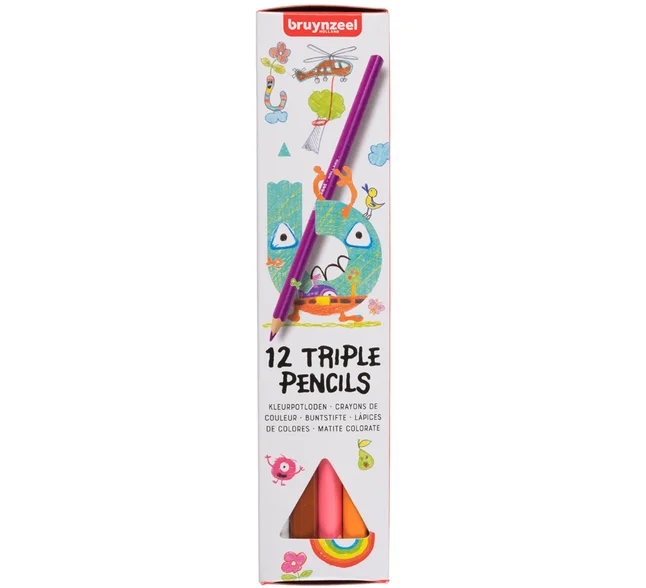 Набір дитячих тригранних олівців TRIPLE 12кол. Bruynzeel
