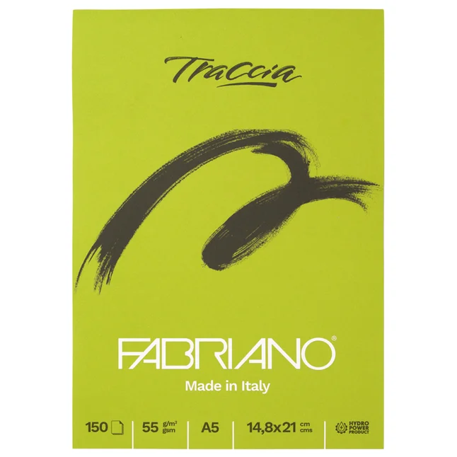 Блок паперу для графіки та каліграфії TRACCIA А5 55г/м2 150 л Fabriano — Photo 1