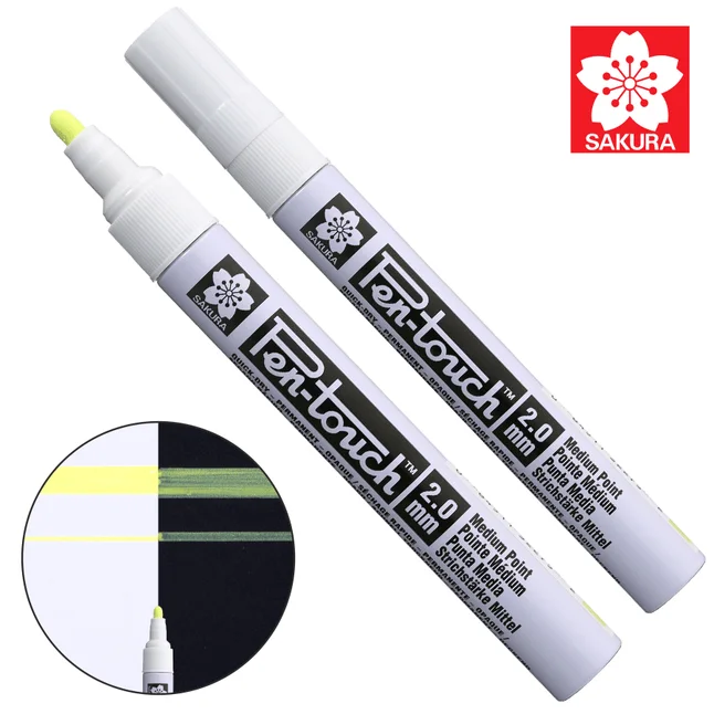 Маркер Pen-Touch флуоресцентний середній (MEDIUM) 2.0мм Sakura — Photo 1