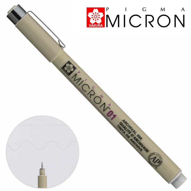 Лінер PIGMA MICRON (0.1), 0,25мм, Сірий, Світлий, Sakura