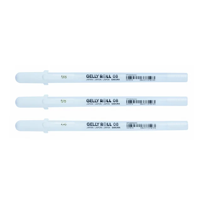 Набір гелевих ручок BASIC REAL WHITES 3шт Білі Sakura — Photo 1
