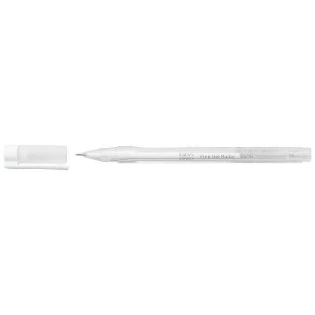 Ручка для паперу Біла гелева Extra Fine 0,7мм 550G Marvy — Photo 3