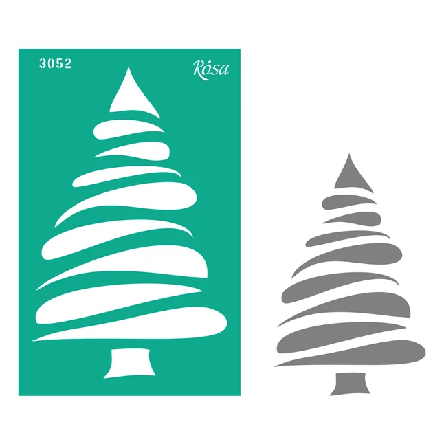 Трафарет багаторазовий самоклеючий, №3052, Елементи та написи 13х20см, серія „Новий рік“, ROSA Talent