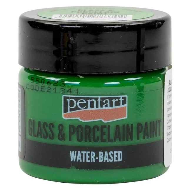 Фарба акрилова Glass&amp;porcelaine, на водній основі, Зелене яблуко, 30 мл, Pentart