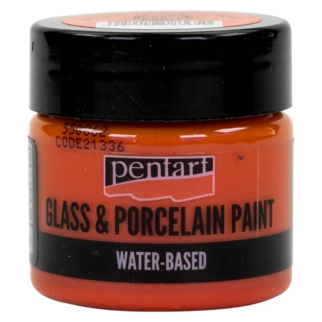 Фарба акрилова Glass&amp;porcelaine, на водній основі, Оранжева, 30 мл, Pentart